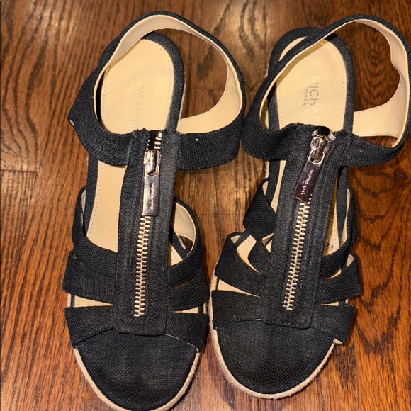Michael Michael Kors Berkley Black Wedge Sandals - Picture 1 of 5